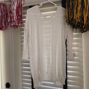 Open back white sweater
